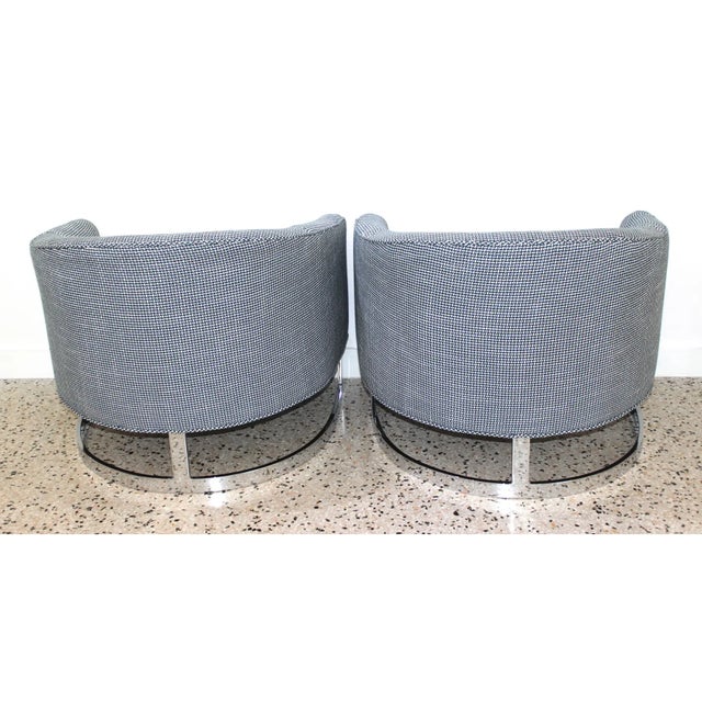 Milo Baughman Barrel Back Club Chairs - A Pair For Sale - Image 9 of 14