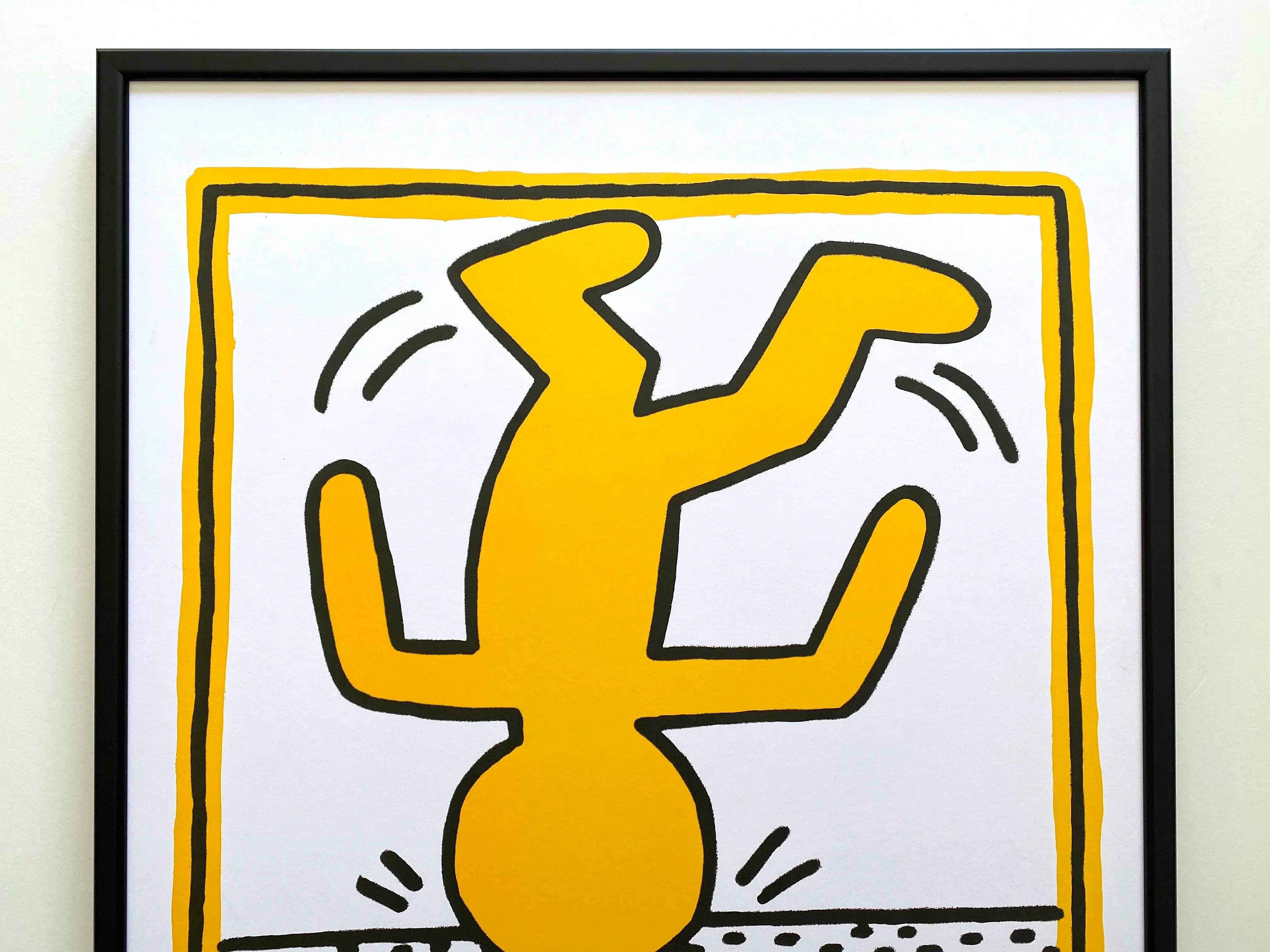 Keith Haring Estate Vintage 1991 Lithograph Print Framed Pop Art