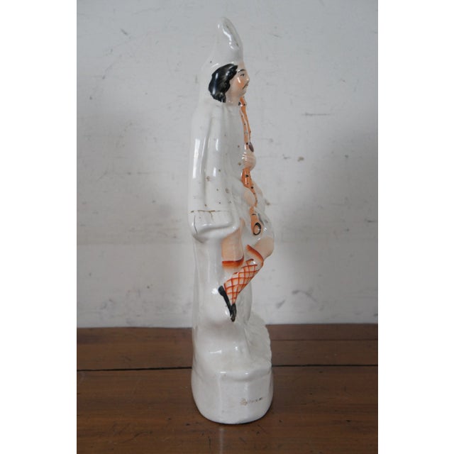 Staffordshire Antique Late 19th Century Staffordshire Porcelain Figurine Faux Clock Scottish Couple For Sale - Image 4 of 13