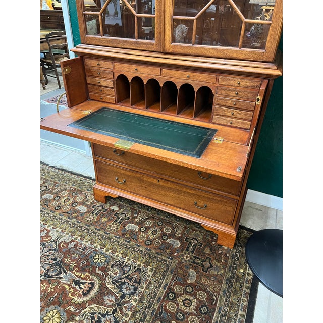 Mid 20th Century Georgian Reproduction Double Door Secretary For Sale - Image 4 of 11