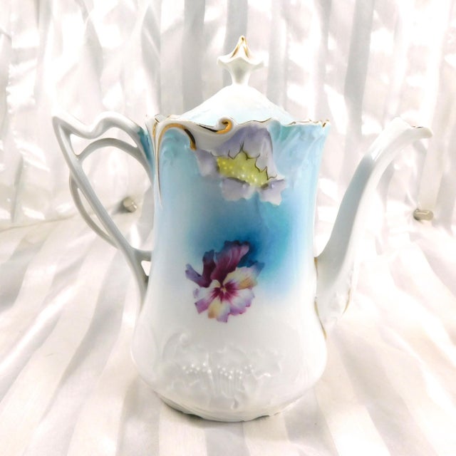 1920s Chocolate Pot Set With Sugar Bowl, Creamer and Matching Tray - Six Piece For Sale In San Francisco - Image 6 of 16