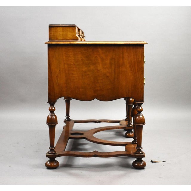 Antique Queen Anne Style Walnut Writing Table, 1900 For Sale - Image 3 of 12