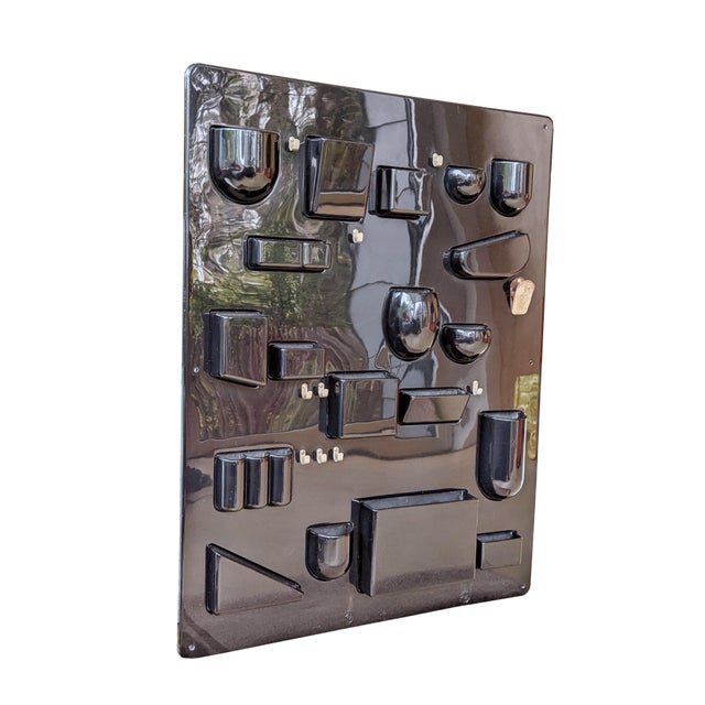 Black Plastic & Metal 1970s Container Panel Utensilo by D. Maurer Becker for Design M, Early Production For Sale - Image 3 of 17