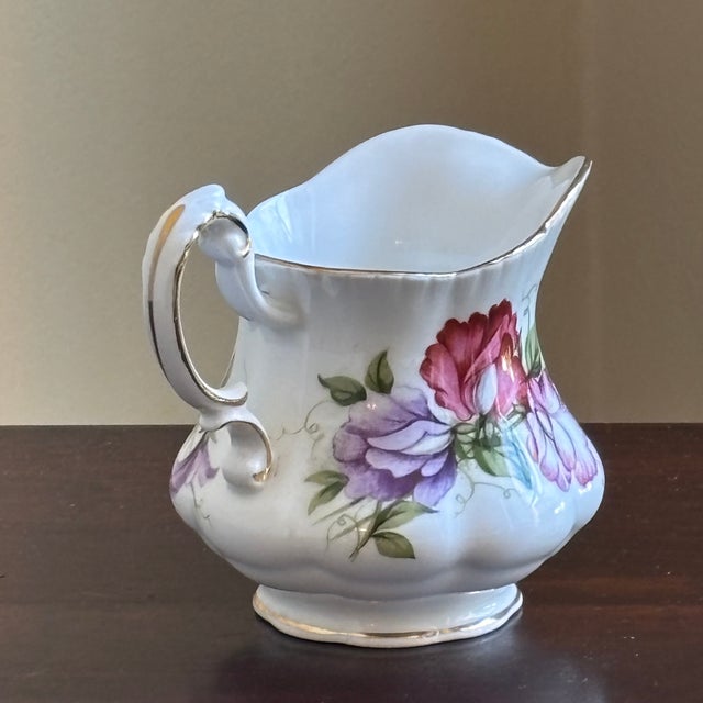 Mid 20th Century Mid-20th Century English Bone China Sugar Bowl & Creamer — A Set For Sale - Image 5 of 16