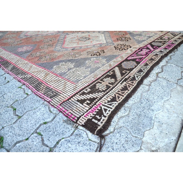 Apricot 1960s Turkish Handmade Kilim Rug For Sale - Image 8 of 11