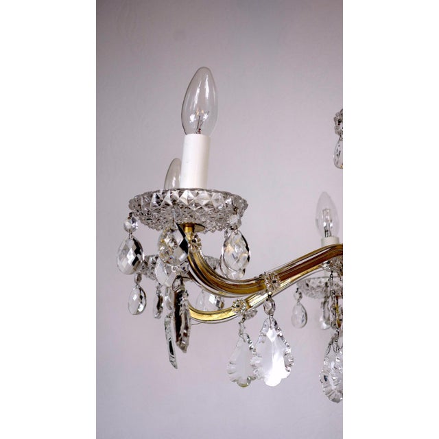Brass Lead Crystal Chandelier Six Lights from Palwa & Walter, 1960s, in Very Good conditions. Designed 1960 to 1969 This...