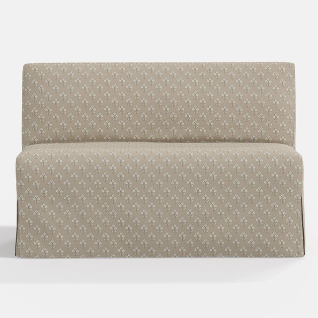 Cloth & Company Stoffer Home x Cloth & Company Lindy Slipcover Dining Banquette in Francie Tan For Sale - Image 4 of 6