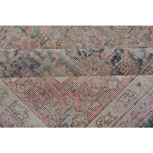 Antique Persian Malayer Rug in Variegated Gray-Blue, Cream and Soft Pink For Sale - Image 10 of 11