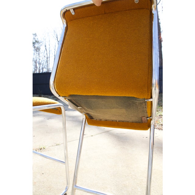1950s Vintage Thonet Barstools - Chrome Cantilever Chairs For Sale - Image 5 of 14