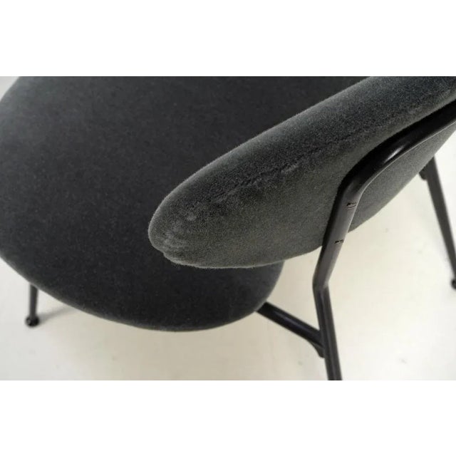Black Set of Italian Modern Side Chairs with Kvadrat Mohair Upholstery, 1960s For Sale - Image 8 of 10