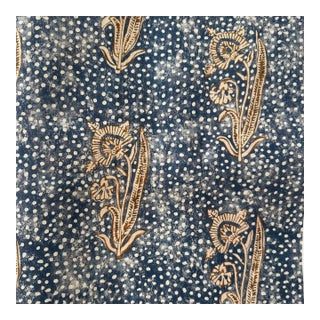 Lisa Fine "Kalindi" Fabric - Indigo 2.3 Yards For Sale