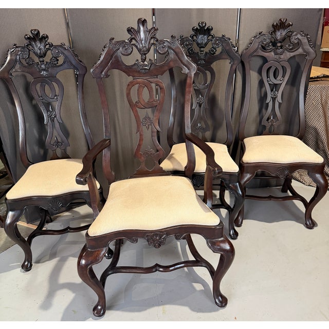 10 Portuguese Rococo Dining Chairs in Jacaranda Wood - 6 18th C. 4 20th C. For Sale - Image 10 of 15