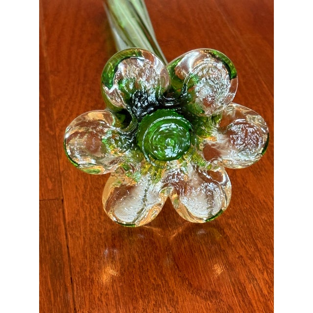 This is an exquisite vintage twist stem vase. A French, art glass flower sleeve, dating to the mid 20th century, circa...