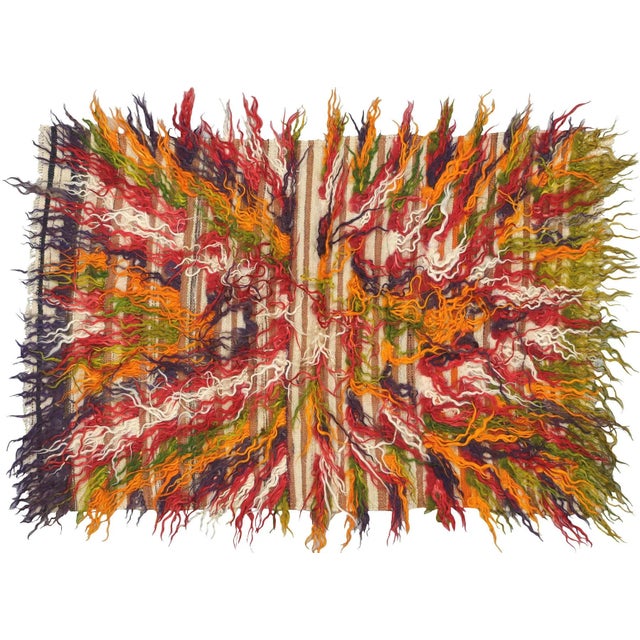 Raspberry Red 1960s Turkish Tulu Rug For Sale - Image 8 of 8