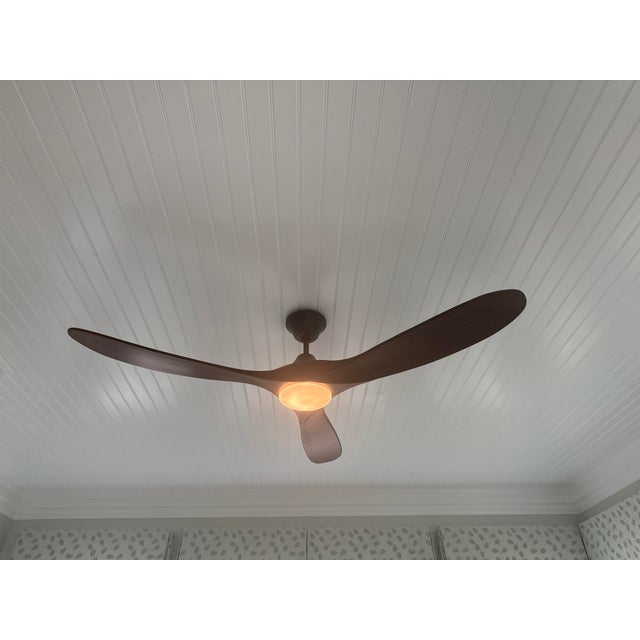 Visual Comfort & Co. "Maverick" 60" Hand-Carved Balsa Wood Fan With Led Light & Remote For Sale - Image 10 of 10