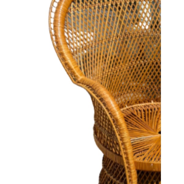 Boho Chic Peacock Chair and Matching Ottoman - Set For Sale - Image 3 of 5
