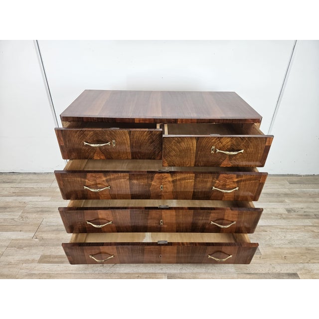 Art Deco Chest of Drawers in Walnut Burl with Five Drawers, 1940 For Sale - Image 13 of 18