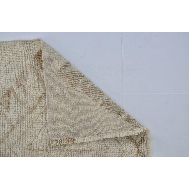 Turkish Vintage Turkish Off White Runner Rug For Sale - Image 3 of 11