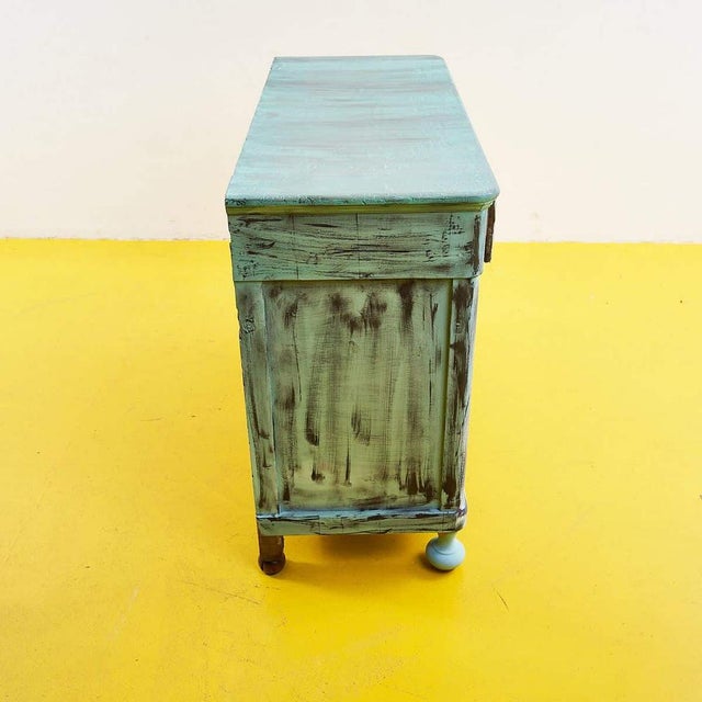 Handcrafted Pastel Green Sideboard For Sale - Image 12 of 18