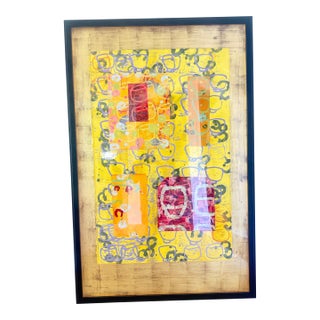 Original Gallery Contemporary Abstract Mixed Media Titled “Potion/Limes” by New York Artist, Peter Opheim (B. 1961) For Sale