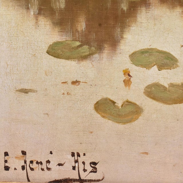 René Charles Edmond His, Landscape with River, 20th Century, Oil on Canvas, Framed For Sale - Image 9 of 11