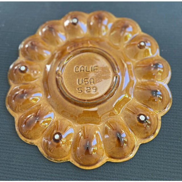 1960s 1960s California Pottery Ceramic Rooster Deviled Egg Plate For Sale - Image 5 of 5