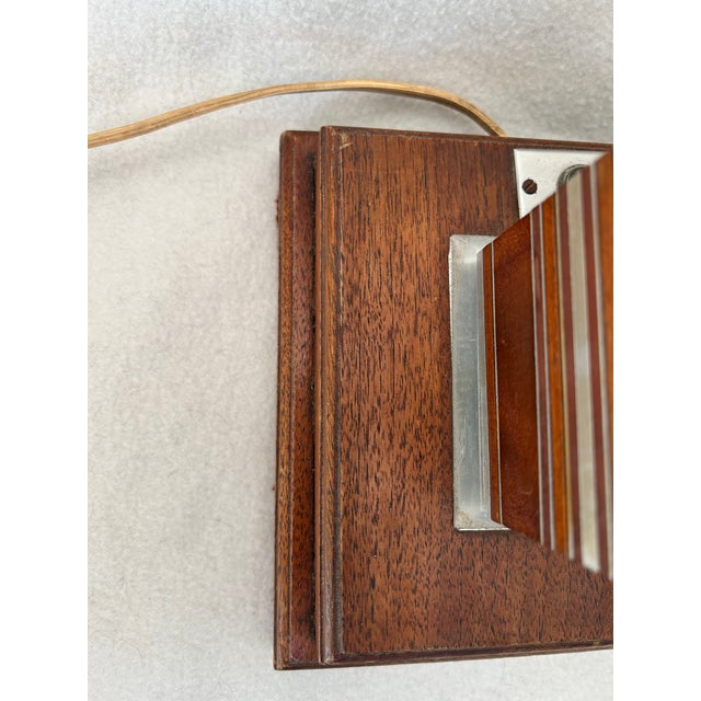 Mid 20th Century Mid Century Modern Stacked Lucite Acrylic Ebony Mahogany Aluminum Teak Skyscraper Table Lamp For Sale - Image 12 of 13