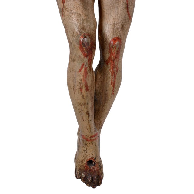 19th Century 18th Century Italian Carved and Polychrome Wooden Corpus Christi, 1800s For Sale - Image 5 of 12
