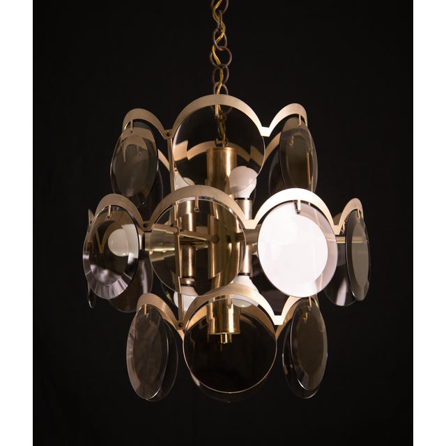 Vistosi Smoked Glass Discs Chandelier, 1960s For Sale - Image 10 of 13