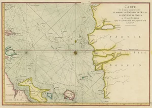 Antique Map of the Malacca and Bangka Strait by De Mannevillette, 1775