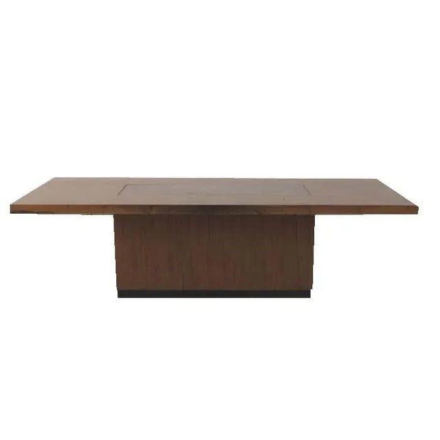 Mid-Century Modern Vintage Wooden Table with Copper Plate For Sale - Image 3 of 9