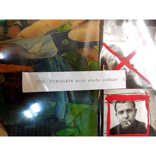 Abstract Surrealist Photo collage with painting. Mixed Media with or about Amos Keinan the Israeli Playwright and...