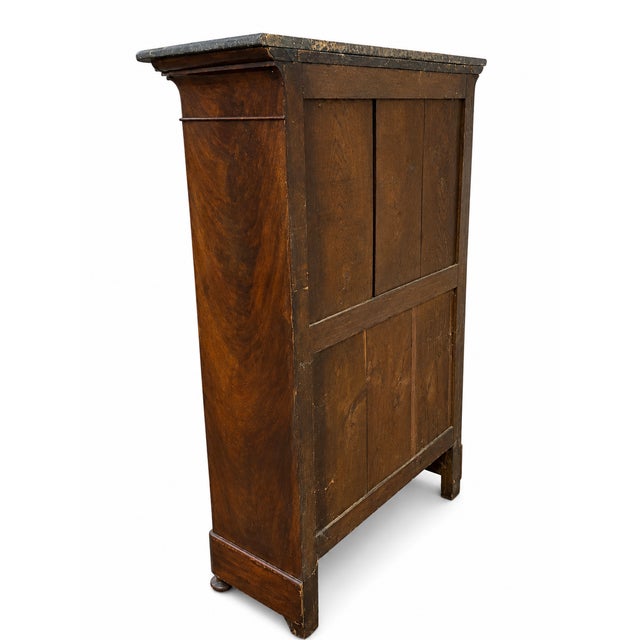 Antique Louis Philippe Secretaire in Flamed Mahogany, 1890s For Sale - Image 5 of 9