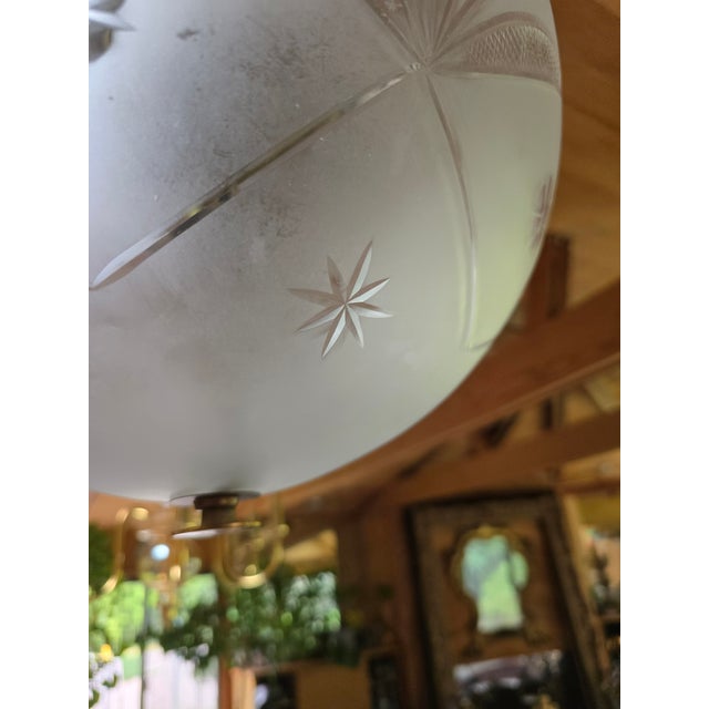 1950s Vintage Mid Century 1950s Hanging Light Fixture For Sale - Image 5 of 11