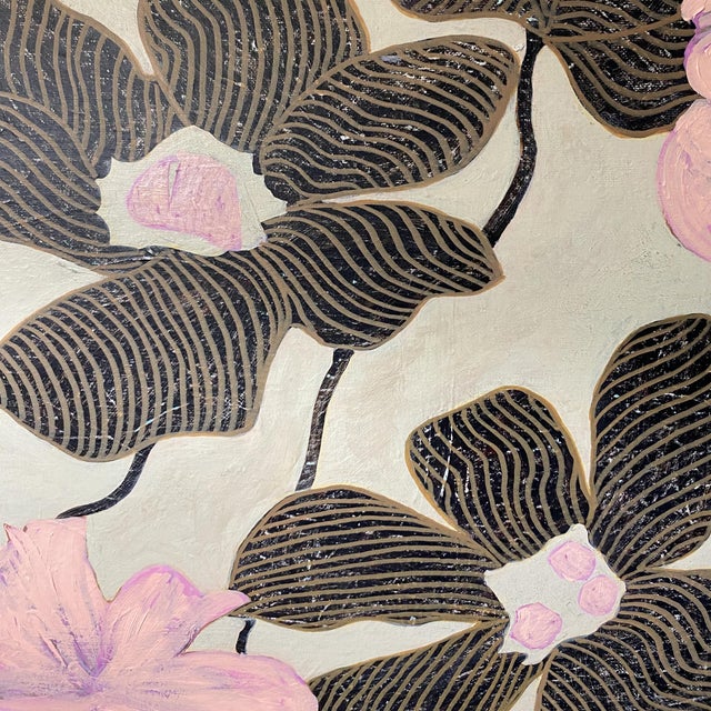 Original Framed Acrylic Botanical Painting, Organic Boho Art Floral Wall Art, by Tatiana Duperault For Sale In West Palm - Image 6 of 6