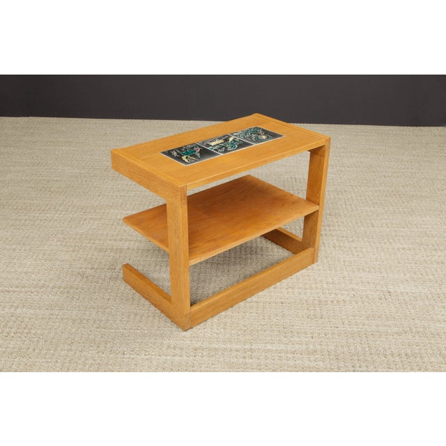 Early Vladimir Kagan Side Table w J. Warner Prins Ceramic Tiles, c 1949, Signed For Sale - Image 12 of 12
