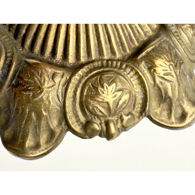 Antique Art Nouveau Period Pair of Neoclassical Three-Light Candlesticks, Gilt Brass or Bronze, Continental Europe, C. 1900 For Sale - Image 10 of 12