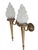 Art Deco Vintage Art Deco Mashaal Light Old Lamp Wall Sconces Fixture Brass & Frosted Mashaal Glass Shade Light - Pair For Sale - Image 3 of 4