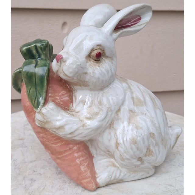 Vintage Italian Painted & Glazed Rabbit Figure - Made in Italy For Sale - Image 9 of 12