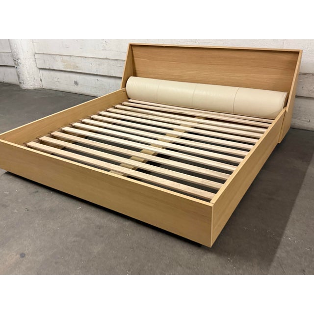 Contemporary Eastern King Size Bespoke Verne White Oak Bed Frame For Sale - Image 3 of 12
