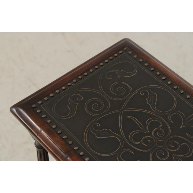 Theodore Alexander 3 Tier Metal Top Stand Table For Sale - Image 12 of 17