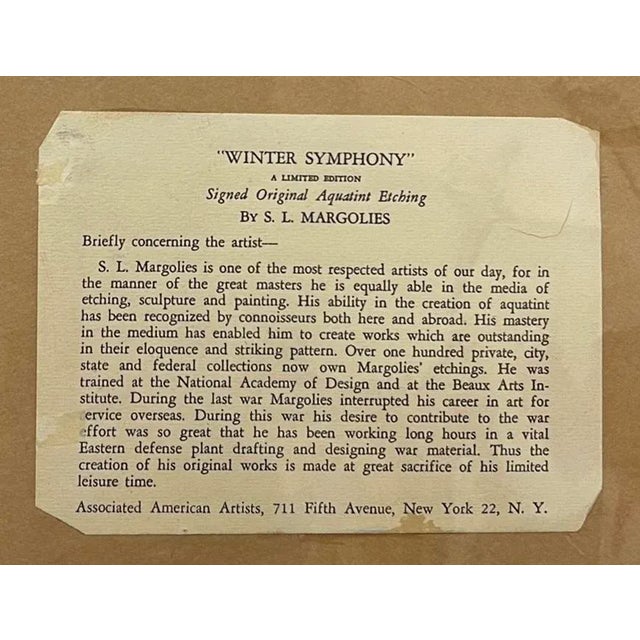 PLEASE VIEW ALL PHOTOS FOR PROPER CONDITION ASSESSMENT. Measures approx: 11" x 14" "Samuel Margolies was born in Brooklyn,...