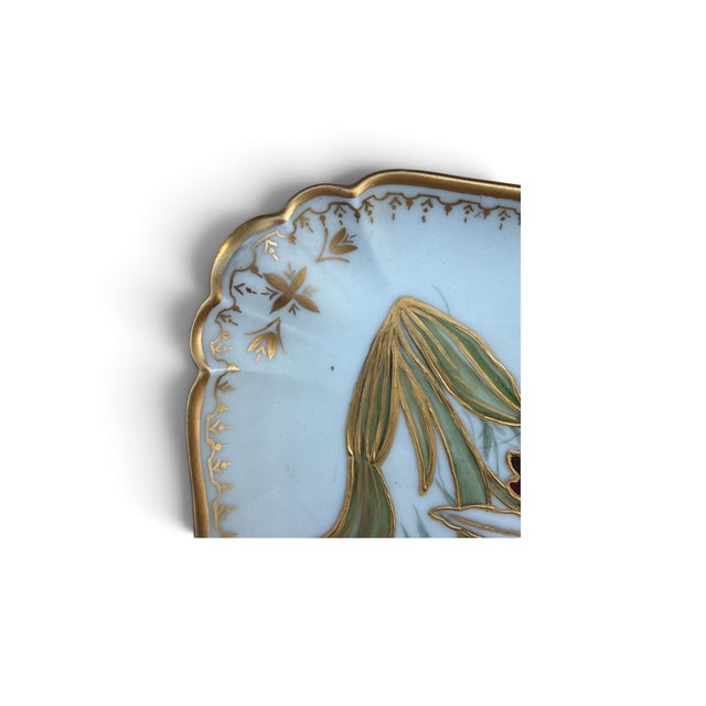 Late 19th Century Antique 19th Century Haviland & Co. Limoges Hand-Painted Porcelain Orchid Tray For Sale - Image 5 of 9