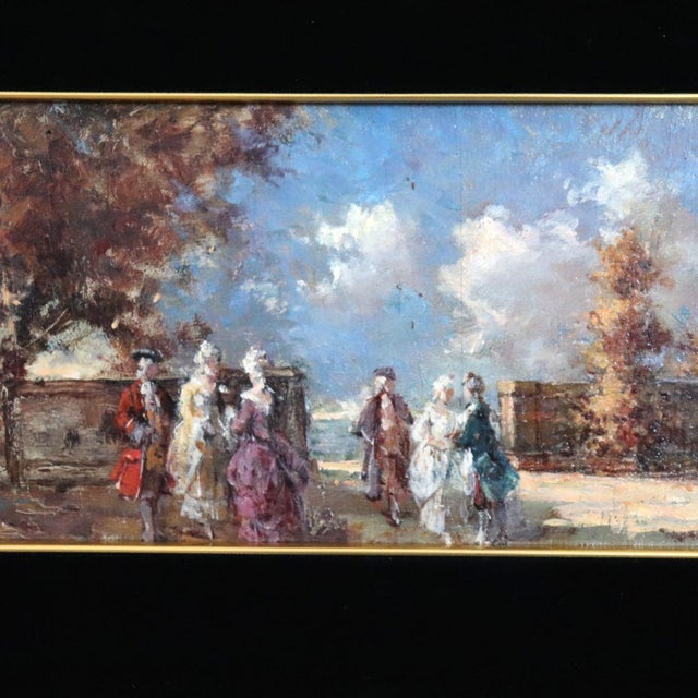 N. Sidoli, Gallant Scene, Oil Painting on Board, Early 20th Century, Framed For Sale - Image 7 of 12