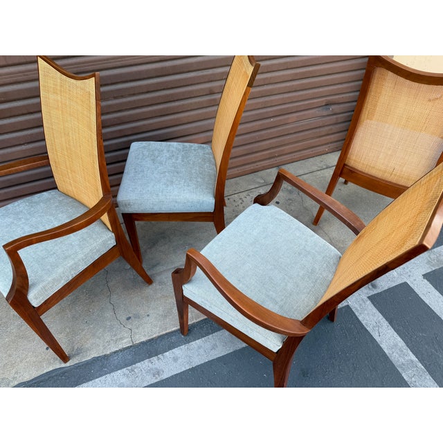 Glenn of California Vintage Mid Century Modern Set of 6 Glenn of California High Cane Back Dining Chairs For Sale - Image 4 of 4
