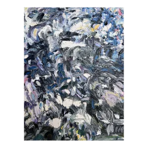 "Main Beach" Black and White Contemporary Abstract Expressionist Oil Painting by Monica Shulman