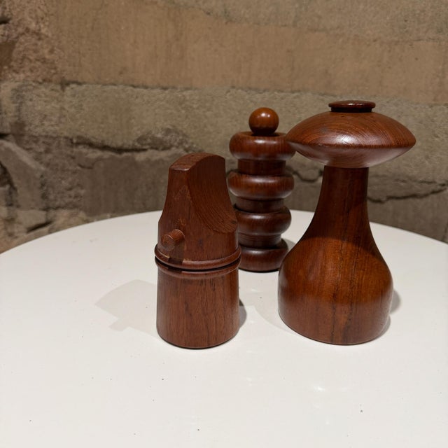 Brown Jens Quistgaard Dansk Pepper Mills Set Trio Danish Mid Century Modern For Sale - Image 8 of 10