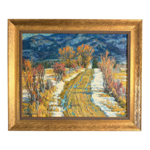 Golden Montana Wilderness, Jin Huang, Original Oil on Canvas, 1999