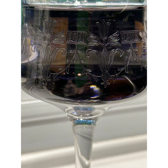 Early 20th Century Heisey Monticello Crystal Goblets- Set of 4 For Sale - Image 4 of 8