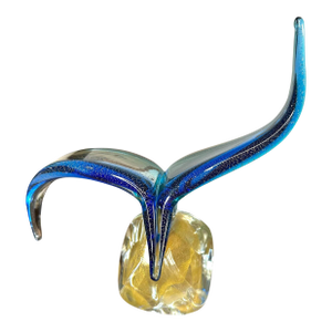 1980s Murano Bird Art Glass Sculpture With Blue & Gold Aventurine by Sandro Frattini, 21/70